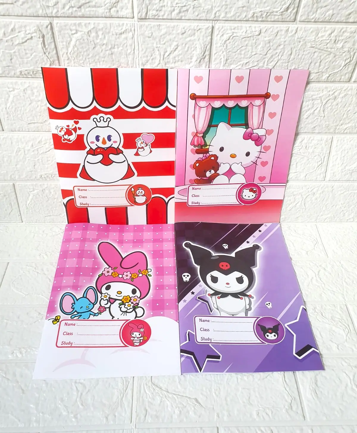 (20 Lembar) Sampul Buku Fancy Karakter My Melody KUROMI KItty Ukuran Kwarto
