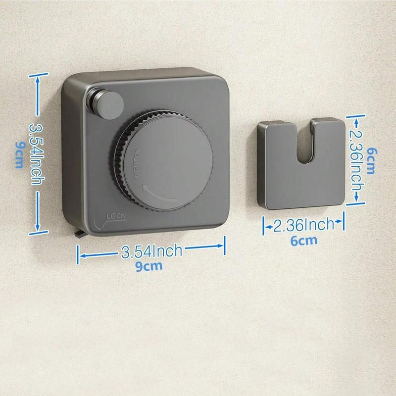 Retractable Clothes Line, 1 Set Hidden Clothes Line with Lock Button, Laundry Tools & Accessories for Home Bathroom Balcony 1