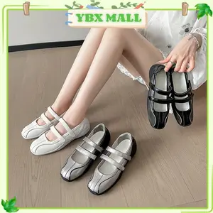 Sepatu Mary Jane Sol Tebal Dengan Velcro Untuk Wanita Model Baru Bergaya Olahraga Dan Balet