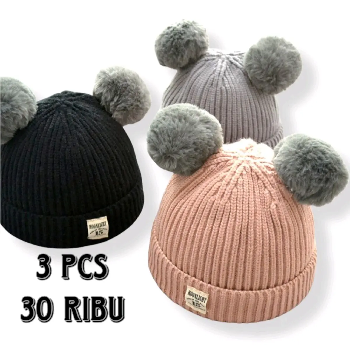 Paket 3 pcs Kupluk Anak Rajut DC Kids Termurah
