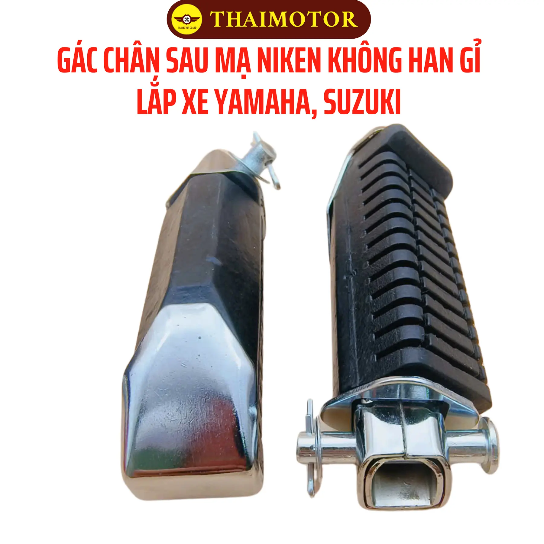 Gác chân sau xe máy mạ Niken cao cấp-Lắp cho xe Yamaha, Suzuki, sang trọng, bền bỉ, thiết kế tinh tế