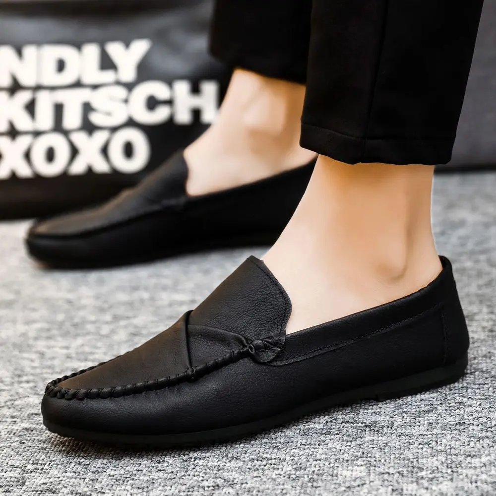 Giày Da Thường Ngày Cho Nam, Giày Beanie Hợp Thời Trang Hàn Quốc, Giày Lười Trượt, Mới Loafer Shoes