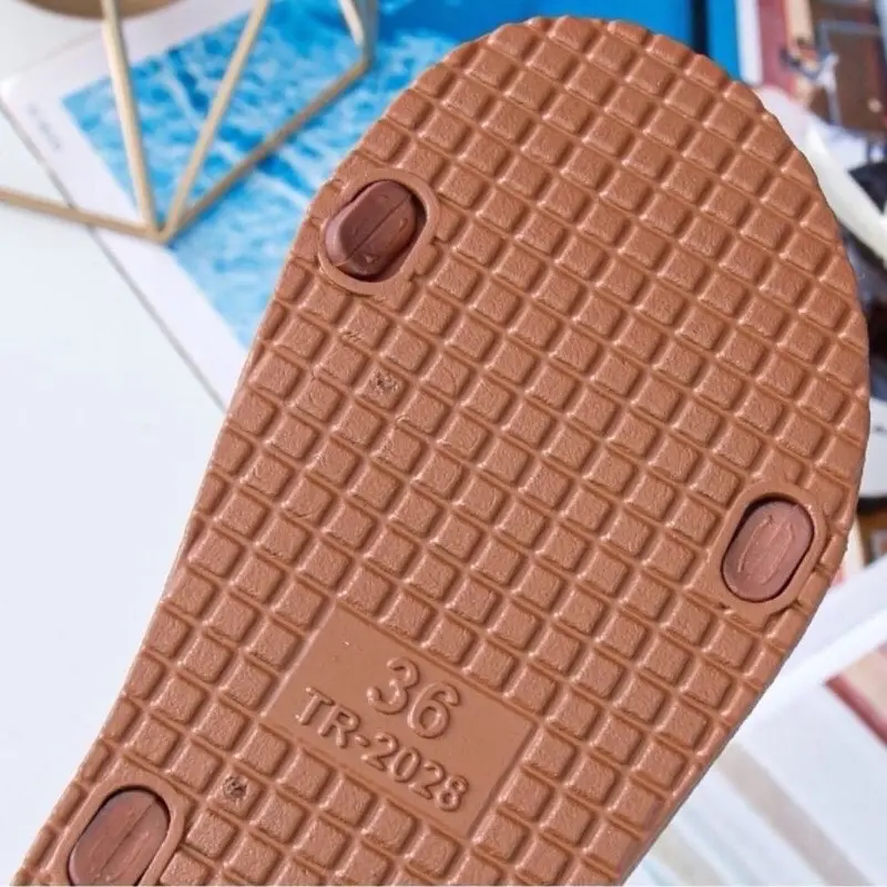 002 Giày sandal nhựa quai ngang chất liệu cao su, đi biển, đi mưa siêu bền chống trơn trượt. Shoes (tăng size) DéP Nhung 5