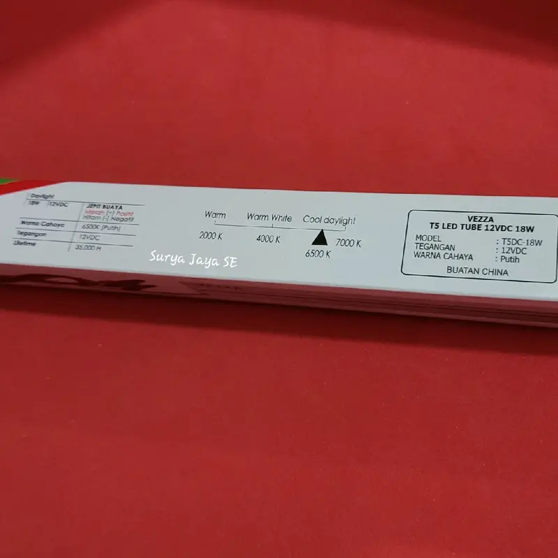 Lampu T5 LED DC Lampu Aki 18 Watt 12V Vezza Cahaya Putih Terang 2