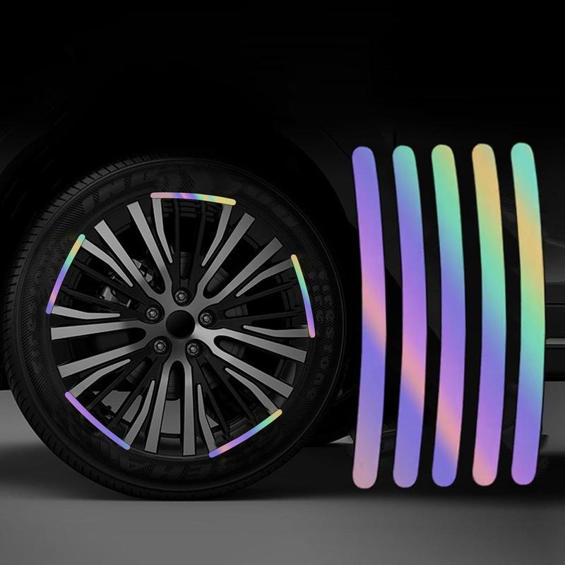 Car Wheel Hub Reflective Sticker, Night Driving Safety Warning Strip, Glow in The Dark Car Wheel Rim Tape Reflective Strip Decal, Car Exterior Decoration - TikTok Shop