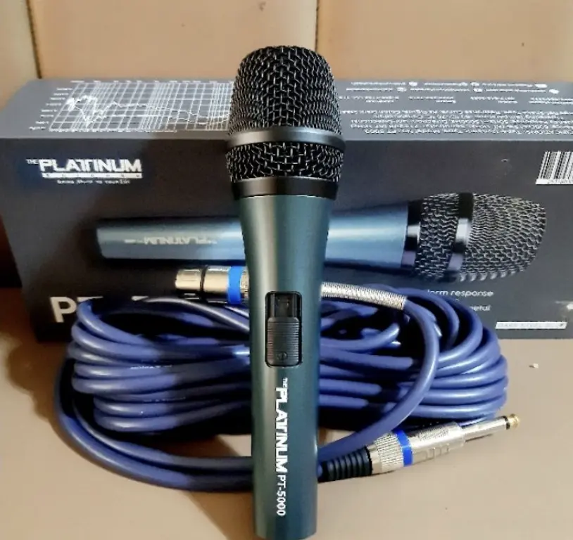 PT-5000 Platinum Professional dynamic heavy duty videoke microphone [Dark Steel Blue] 8 meters mic cable/TESTED BEFORE SHIP OUT Multicolor Smartphone Audio
