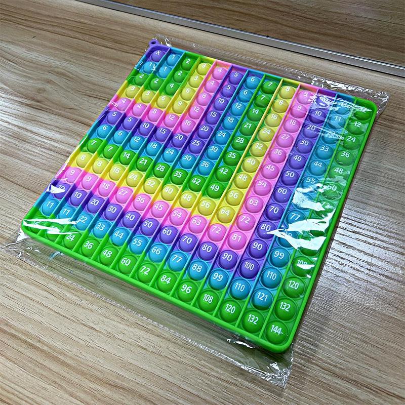 Multiplication Addition Push Its Pop Bubble Sensory Fidget Toy, 1 Count Right Angle Rainbow Educational Teaching Toy, Times Table Math Learning Toy 7