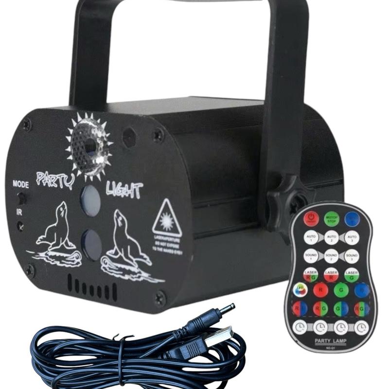 đèn laser 64 hiệu ứng chớp cảm biến Nháy theo nhạc. bay phòng paty ,trang trí phòng khách karaoke