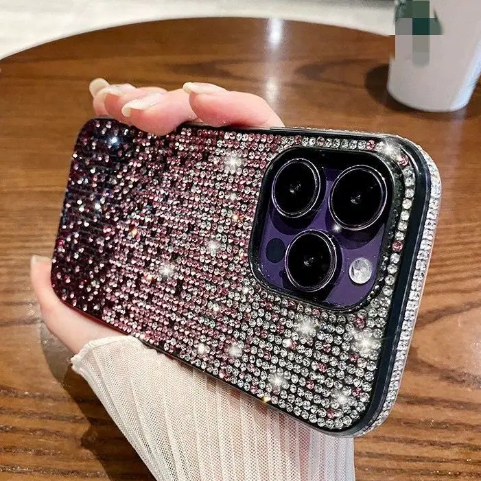 Luxury Bling Shine Gradient Diamond Full Package Flash Phone case For iPhone15 14 13 12 11 X XR XS 8 7 6 Pro Max Plus Mini, iPhone11 Protector Drop Dust proof  No Fingerprint