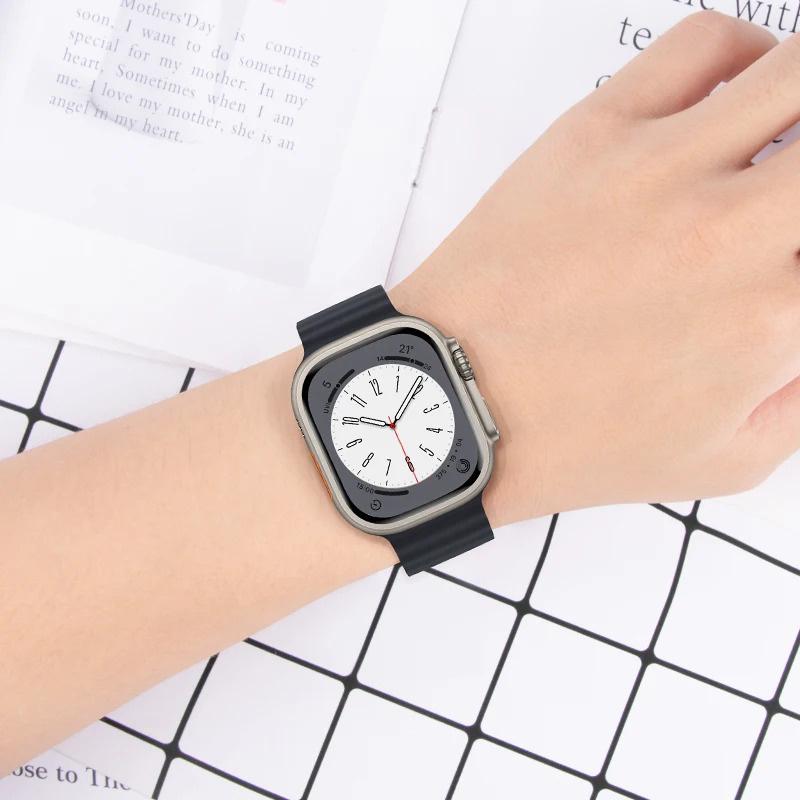 Product Introduction of Ocean Silicone Strap for Apple Watch 49mm 46mm 45mm 41mm 44mm 40mm 42mm 38mm Breathable Bracelet Wristband Ultra 10 9 8 7 6 5 4 3 SE Band 9