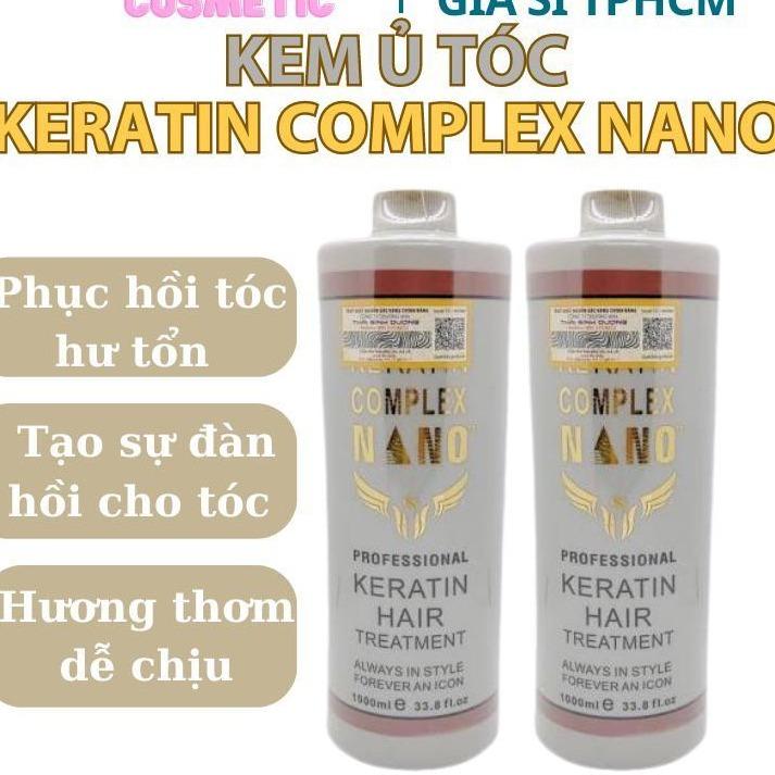 Kem Hấp Ủ Tóc Cao Cấp Keratin Complex Nano Phục Hồi Tóc Hư Tổn, Hấp Nóng, Hấp Lạnh Tại Nhà 1000ML
