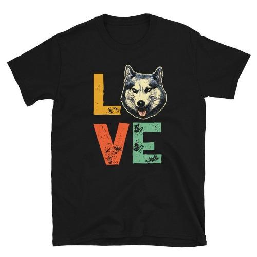 TikTok Shop Cute Love Siberian Husky Dog Mom Retro T Shirt Husky Puppy Sled Dogs Lover Dog Trainer Pet Owner Huskies Mother Unique Dog Lover Gifts Made In Usa