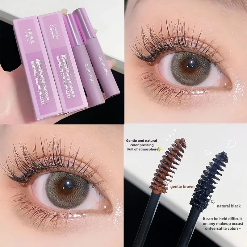 ZestBeau Kawaii Big Eyes ~ Waterproof, Slim, Long, Curled, Not Sizzy, Eye-catching Eyelash Base Mascara Women's Fonting Cream  mascara Makeup Cosmetic