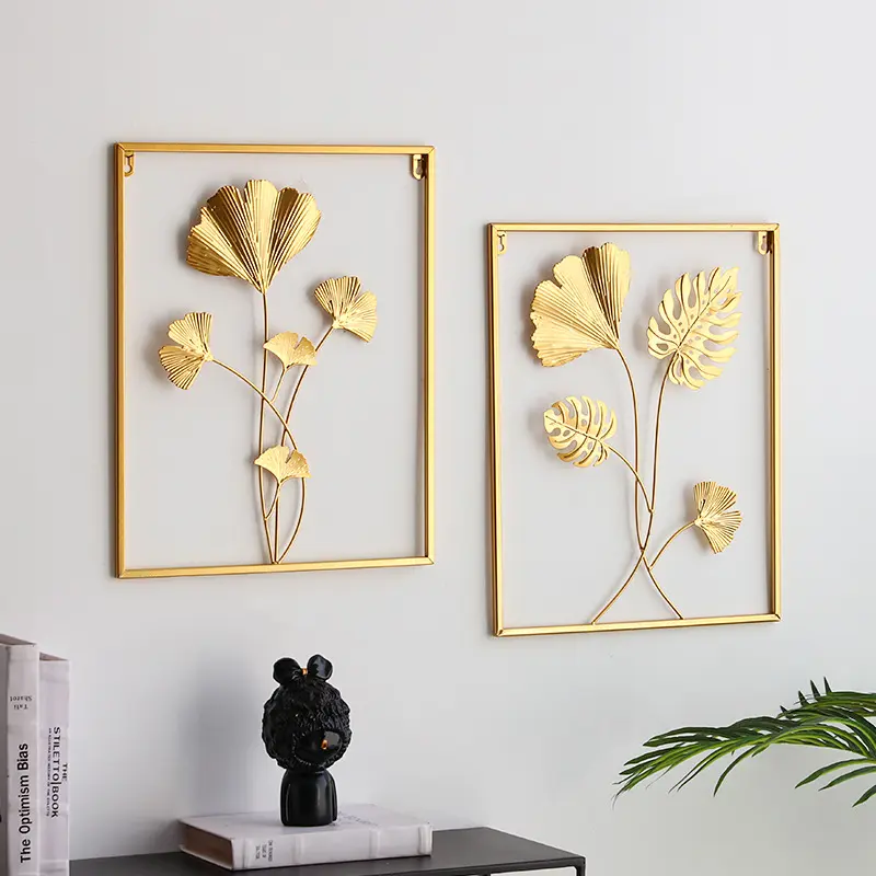 (BARU TERMURAH) HIASAN DINDING AESTHETIC MOTIF DAUN BAHAN METAL/IRON Bisa COD Besi 1