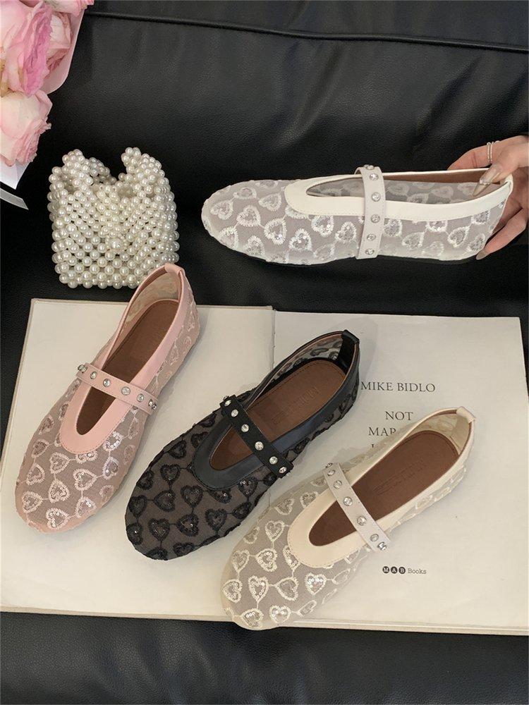 Product Introduction of Flat Shoes for Women Round Toe Mesh Soft Sole Slip-On Fashion Mary Jane Shoes Sizes 35-40 28