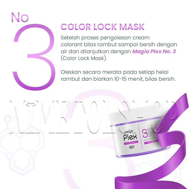 INAURA Magia Plex Color Lock Hair Mask 500gr Masker Rambut Magic Perawatan Warna Color Rusak Kering Keratin 500ml Avocado Conditioner Shampoo Almond 3