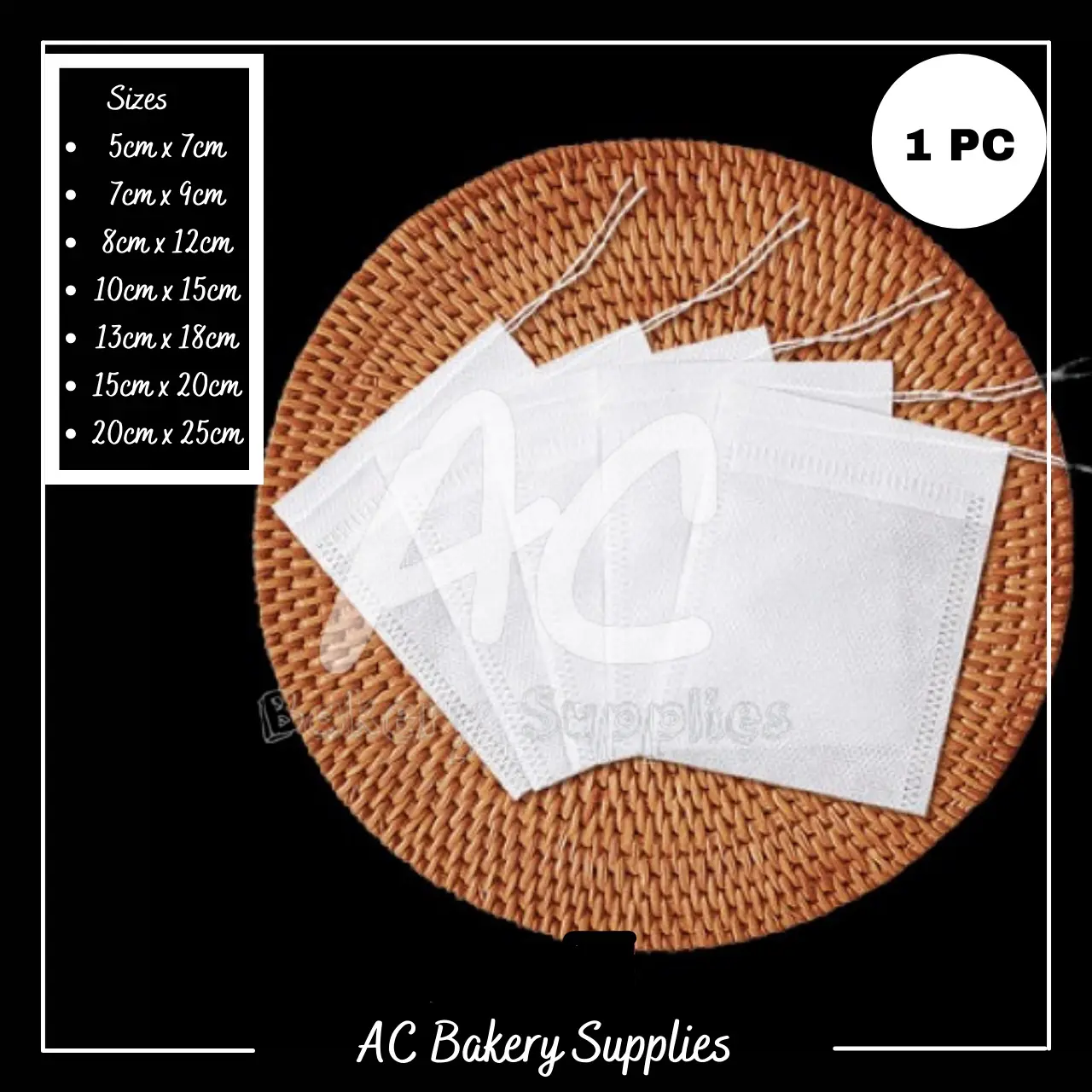 [READY STOCK] 1PC Tea Bag Filter Coffee Herbs Herbal Bath With Drawstring Uncang Teh Kosong Kopi Herba Non Woven