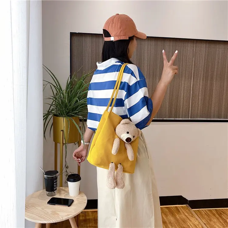Túi vải canvas,túi xách nữ túi đeo chéo hình gấu siêu dễ thương (SHK123) Không có đánh giá Bag 5