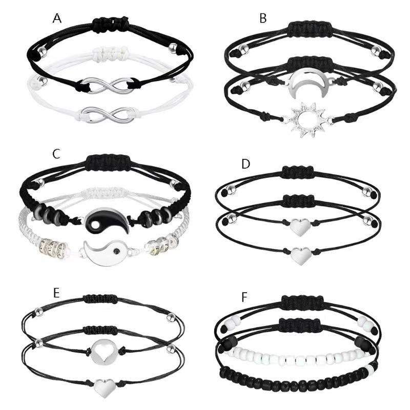 Product Introduction of New Alloy Taiji Woven Bracelet Handmade Dragon Totem Taiji Necklace with Diamond Woven Hand Strap 8