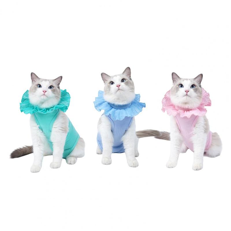 Product Introduction of Baju Kucing Anjing Recovery Steril Pasca Operasi Pemulihan Luka Jantan Betina Premium Model Kerah Renda Lace Lucu 15