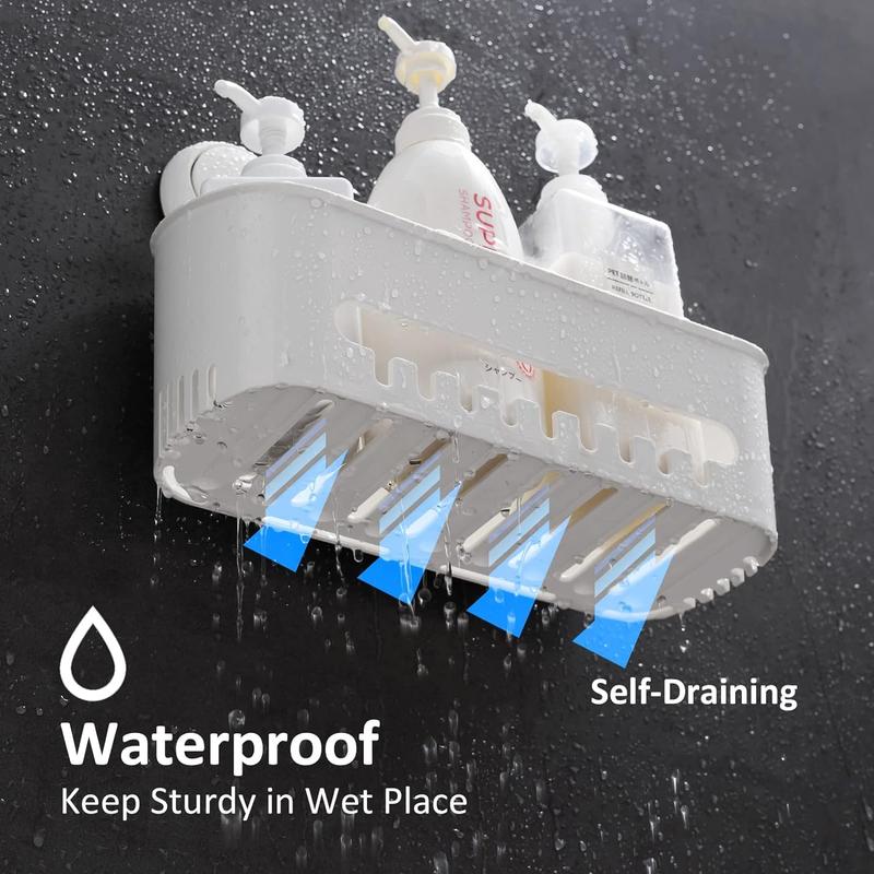 Shower Caddy Suction Cup Shower Shelf Suction Shower Basket Removable Powerful Shower Organizer Max Hold 22lbs Suction Bathroom Caddy Waterproof Shower Storage 4