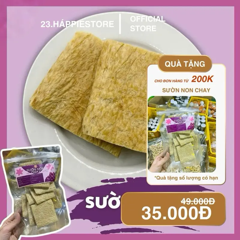 [Thực Phẩm Chay Chưa Chế Biến] Sườn Non Chay Chưa Chế Biến Túi 150 Gram Khoảng 10-12 Miếng.