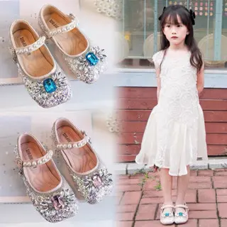 Giày búp bê elssa né gái lấp lánh đế cao su non siêu mềm êm chân 0
