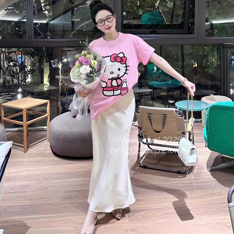 Áo THUN FORM RỘNG COTTON 4 CHIỀU MỀM MÁT FORM RỘNG IN ( MÈO HỒNG _ 2 MẶT ) TOP FORM RỘNG 4
