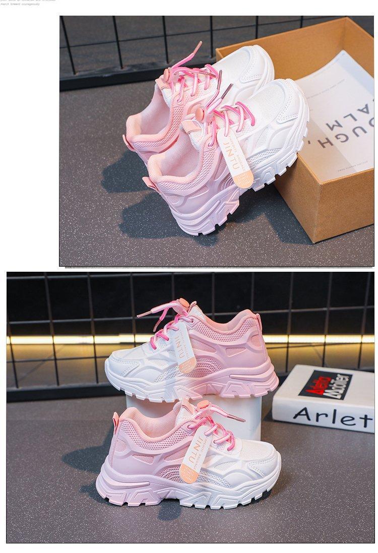 Product Introduction of New model for March 2025, fashionable new Korean version of children's mesh shoes, white shoes, female student running shoes soft bottom 10