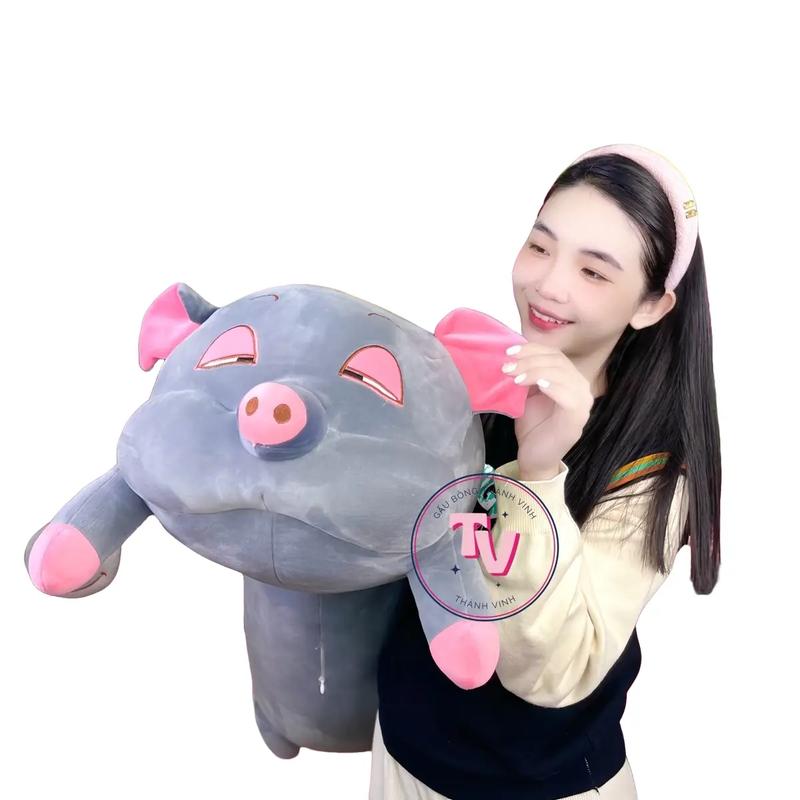  Heo Mắt Híp 1m1 Mền Mịn Thú Bông Thú Nhồi Bông Đáng Yêu Ngộ Nghĩnh Co Dãn 4 Chiều  Đồ Chơi gaubong conheo 