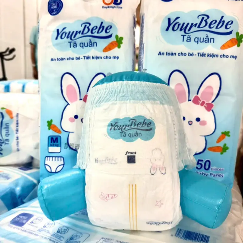 Combo 100 miếng Bỉm Quần YourBeBe đủ size từ M đến 3XL bỉm mỏng 2mm thấm hút 500-800ml 8