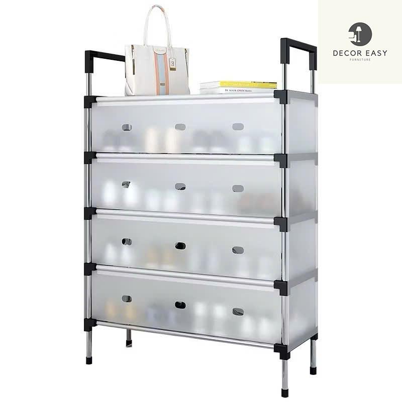 Kệ Inox 4 5 Tầng Có Vách Ngăn Chắn Bụi 3 CHIỀU Giá Inox Giày Dép 5 Tầng Có Nắp Đậy Tủ Giày Thế Hệ Mới Kitchen đựng đồ sơ sinh kệ giày dép kegi ay4 kệ kệ để