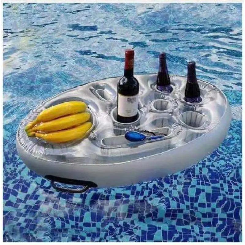 Inflatable Beverage Holder, Multipurpose Inflatable Floating Drink Holder, Floating Beverage Tray for Pool, Hot Tub, Garden Party 7