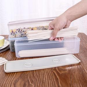 Kotak Penyimpanan Mi Plastik Segi Empat dengan Tudung Untuk Grain Dapur Pengedap Gantung Untuk Dapur dan Almari Pakaian