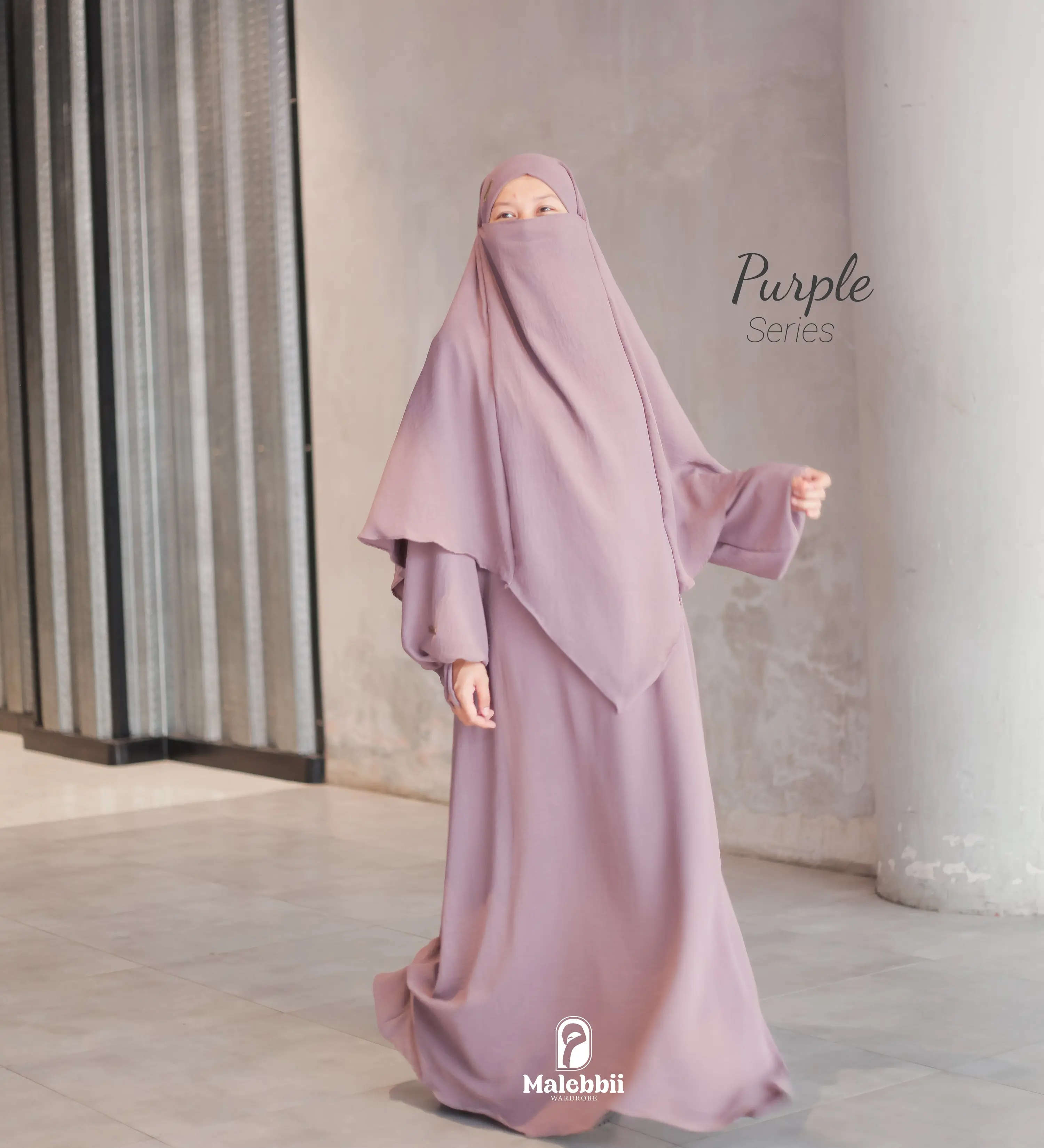 Set Dania Dress French Khimar Cringkle Airflow Malebbii Wardrobe