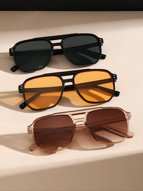 Vintage Ombre Tinted Lens Sunglasses, Aviator Sunglasses for Everyday Use, Versatile Modern Brown Sunglasses for Men and Women, Travel Accessories, Couples Gifts 4