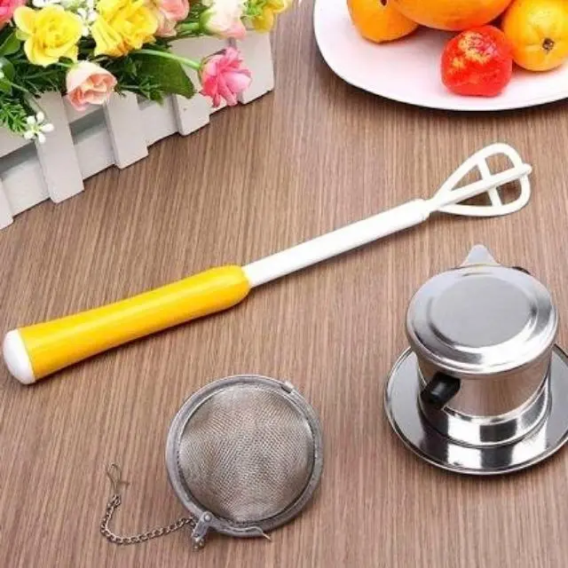 Cây đánh bọt cafe, đánh trứng bằng nhựa có lò xo/ Cây tạo bọt cafe bằng nhựa