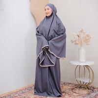 Gambar Zeintin - Mukena Dewasa Premium Motif Renda Mewah Murah Travelling AT - AT 1618 Abu dari Zeintin Store_NEW Kota Administrasi Jakarta Selatan 1 Tokopedia