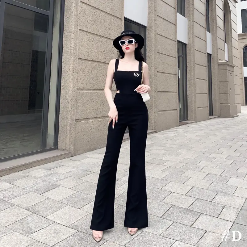 (5 màu) Jumpsuit Beliss Store hở eo quần loe sang chảnh thiết kế cao cấp 0