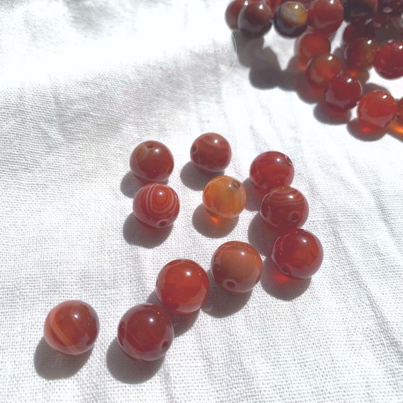 HẠT ĐÁ CARNELIAN làm vòng tay phong thủy, macrame, cao cấp, đá xỏ lổ 1