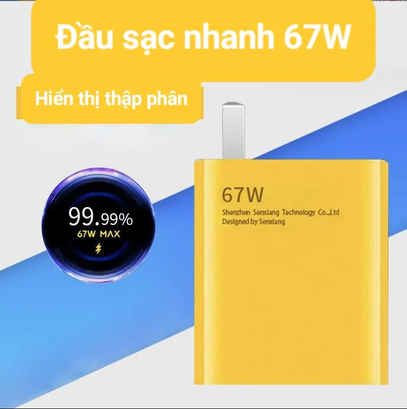 Bộ sạc nhanh 67W dây sạc ngang 90 độ type C có Mi Turbo Charge 67w MAX thập phân chất lượng tốt,dùng cho mọi loại máy Phụ Kiện 4