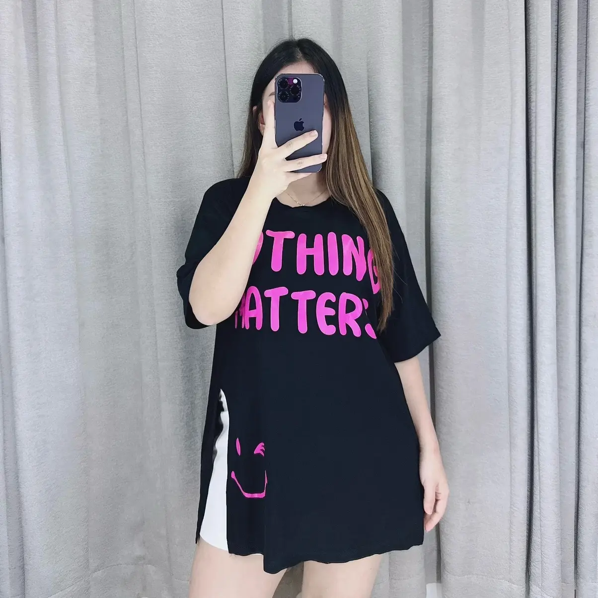 Kaos Oversize Atasan Wanita Nothing Matters Jumbo Lembut Melar Nyaman dan Tebal