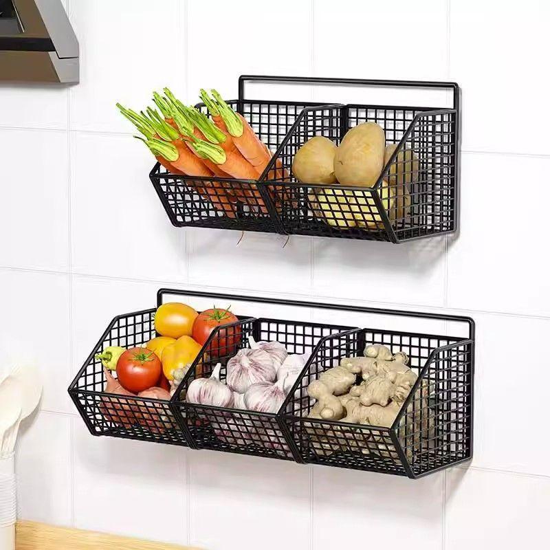 Kệ 3 Ngăn Đựng Gia Vị Hành Tỏi Đồ Khô Tiện Lợi-Kệ Để Đồ Nhà Bếp, Nhà Tắm Đa Năng Dán Tường Siêu Chắc Không Cần Khoan Đục 3