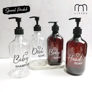 Botol Sabun Cair Aesthetic 500ml MADA AMBER & TRANSPARAN EDITION TUTUP LOTION