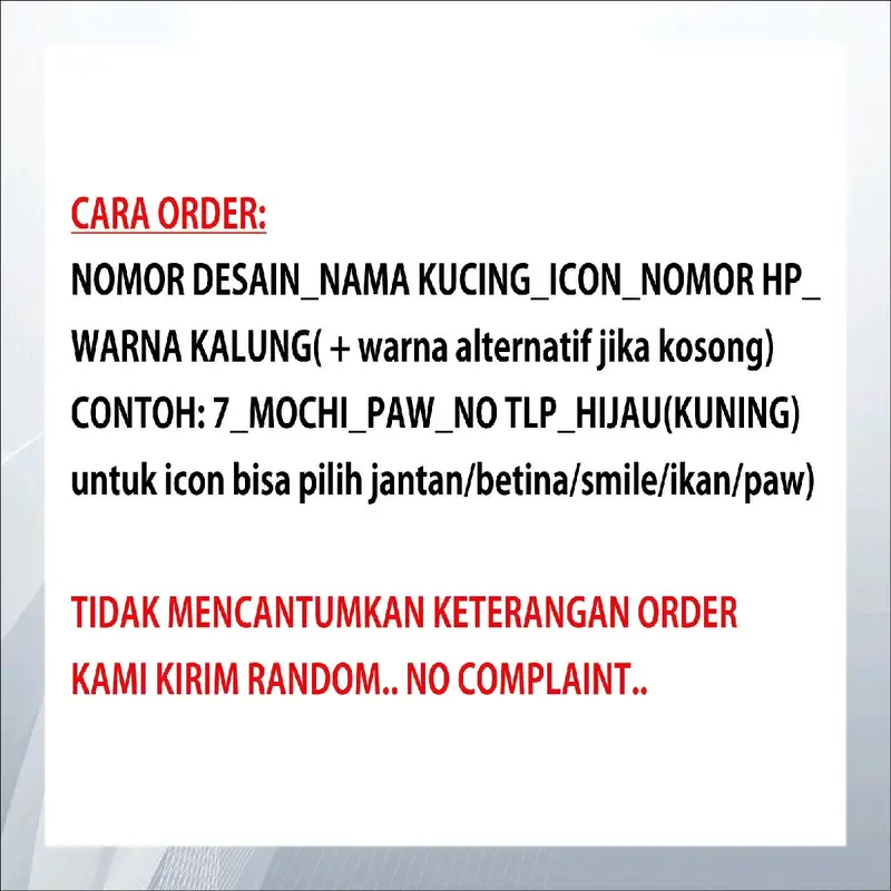 kalung kucing lonceng liontin akrilik free request nama 6