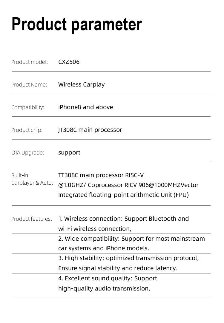 Product Introduction of Wired to Wireless CarPlay Box Wired Auto to Wireless Auto Android Two-in-One Car CarPlay 11