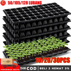 Lalaplay Tray Semai 105 128 200 Lubang 10/20pcs Potray 0.8mm Seedling Tray Dulang Benih Berkualitas Tinggi