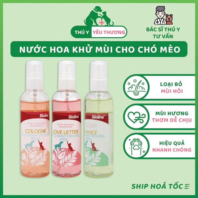 Nước hoa Bioline chuyên dụng khử mùi cho chó mèo - Chai 207ml 0