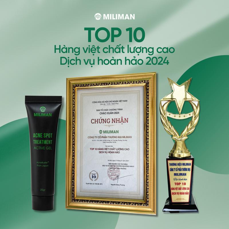 Gel Giảm Mụn & Mờ thâm MILIMAN 20gr - Phức Hợp AcneBusterTM Nhập Khẩu Từ Nhật Bản, Tinh Dầu Tràm Trà Hỗ Trợ Giảm Mụn 7