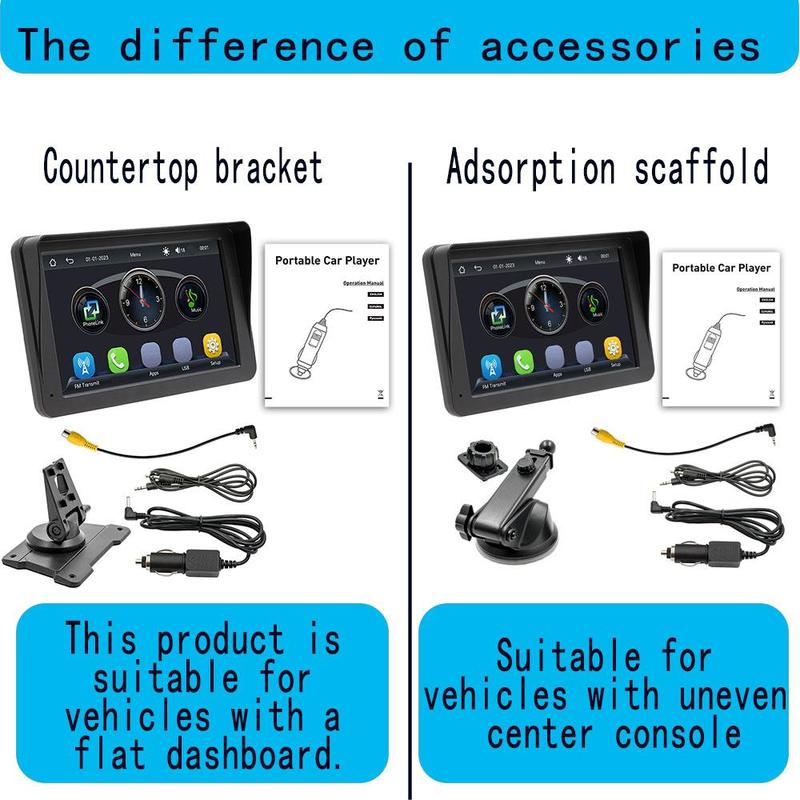 7 Inch Portable Car Video Players, 1 Set Adjustable Car MP5 Player with BT & Rear View Camera, Car Electronics, Car Video Players, Universal Car Accessories, Car Gadgets, Birthday Gifts, Back to School Supplies, Men's Gadgets 5